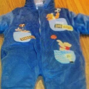 Kids Blue Jacket with Cartoon Patches